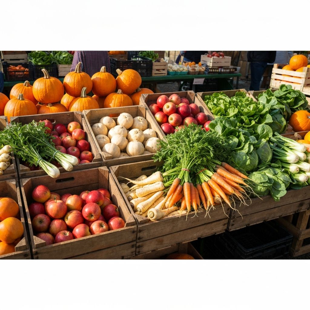 Sesongin mukaisia kasviksia torilla